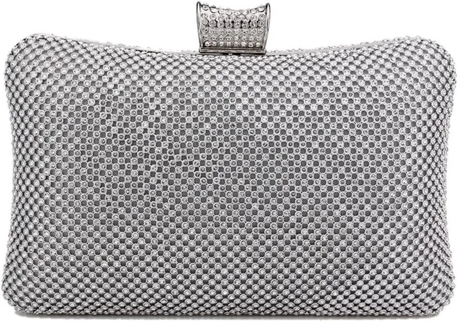 Women's Clutch Bag Handmade Rhinestones Evening Bag Shiny Crystal Dinner Party Wedding Handbag Shoulder Bags