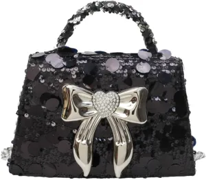 Womens Evening Bag Sparkly Sequin Bow Clutch Purse Glitter Prom Party Purses shoulder bags dressy clutch Handbags