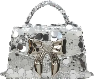 Womens Evening Bag Sparkly Sequin Bow Clutch Purse Glitter Prom Party Purses shoulder bags dressy clutch Handbags