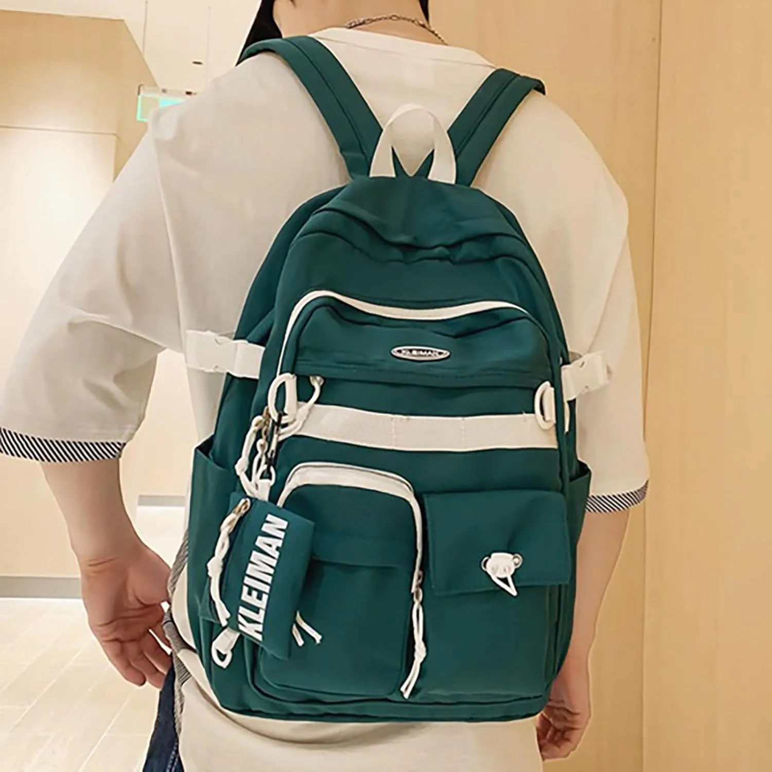 Women's Fashion Cloth Outdoor Travel Bag Soft Rucksack Ladies Shoulder Bags Medium Designer Ladies Shoulder Bag(Green)