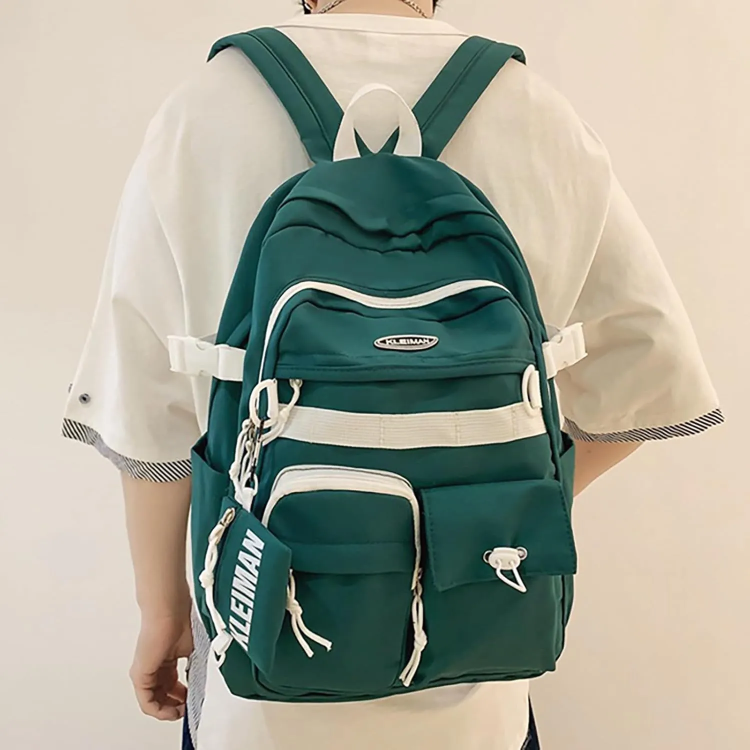 Women's Fashion Cloth Outdoor Travel Bag Soft Rucksack Ladies Shoulder Bags Medium Designer Ladies Shoulder Bag(Green)