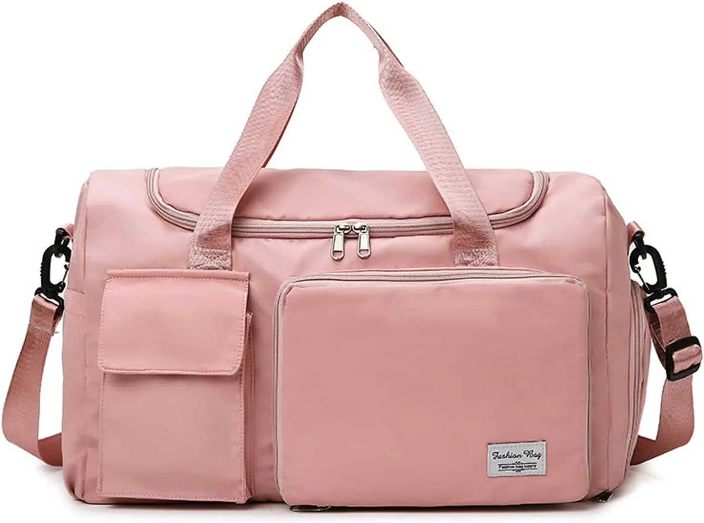 Womens Travel Bag Duffel Bag, Lightweight Double Shoulder Strap&Capacity Sports Tote Gym Bag,Weekender Overnight Bag with Wet Pocket for Women (Pink)