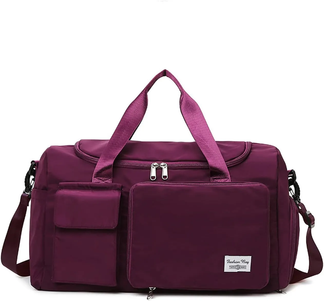 Womens Travel Bag Duffel Bag, Lightweight Double Shoulder Strap&Capacity Sports Tote Gym Bag,Weekender Overnight Bag with Wet Pocket for Women (Red)