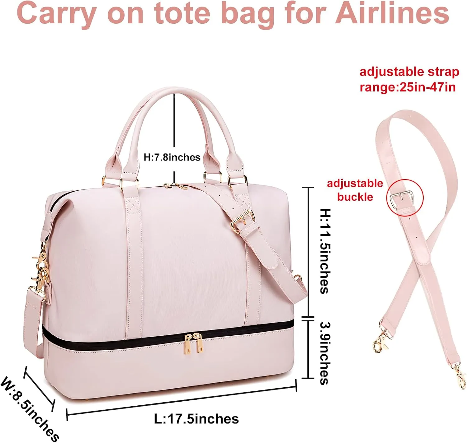 Womens Travel Weekender Bag Canvas Carry on Overnight Tote Luggage Duffel Beach Bags
