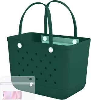X-Large Rubber Beach Bag Tote Waterproof Tote Bag with Zipper Pocket Modern Travel Tote Bag Sports Beach