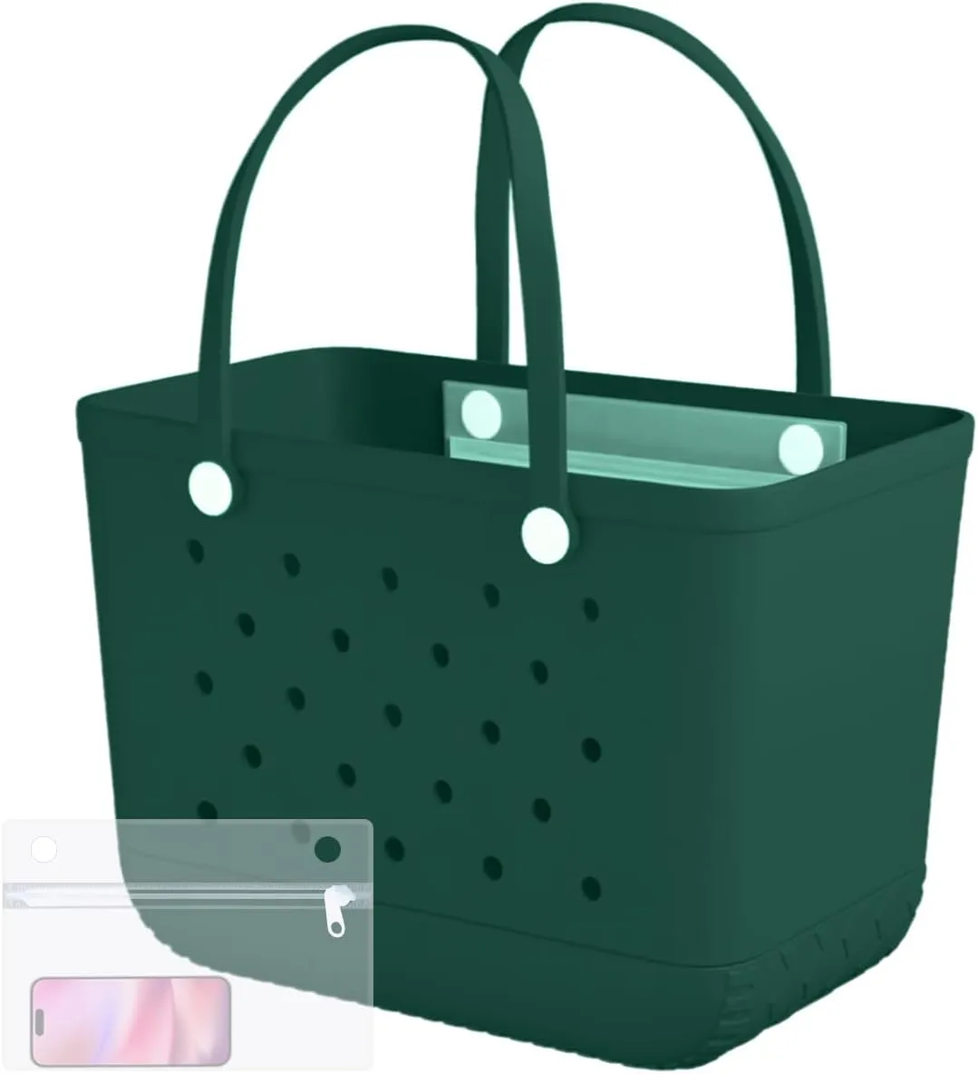 X-Large Rubber Beach Bag Tote Waterproof Tote Bag with Zipper Pocket Modern Travel Tote Bag Sports Beach