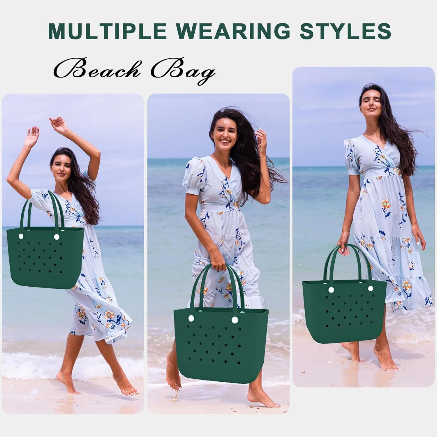 X-Large Rubber Beach Bag Tote Waterproof Tote Bag with Zipper Pocket Modern Travel Tote Bag Sports Beach