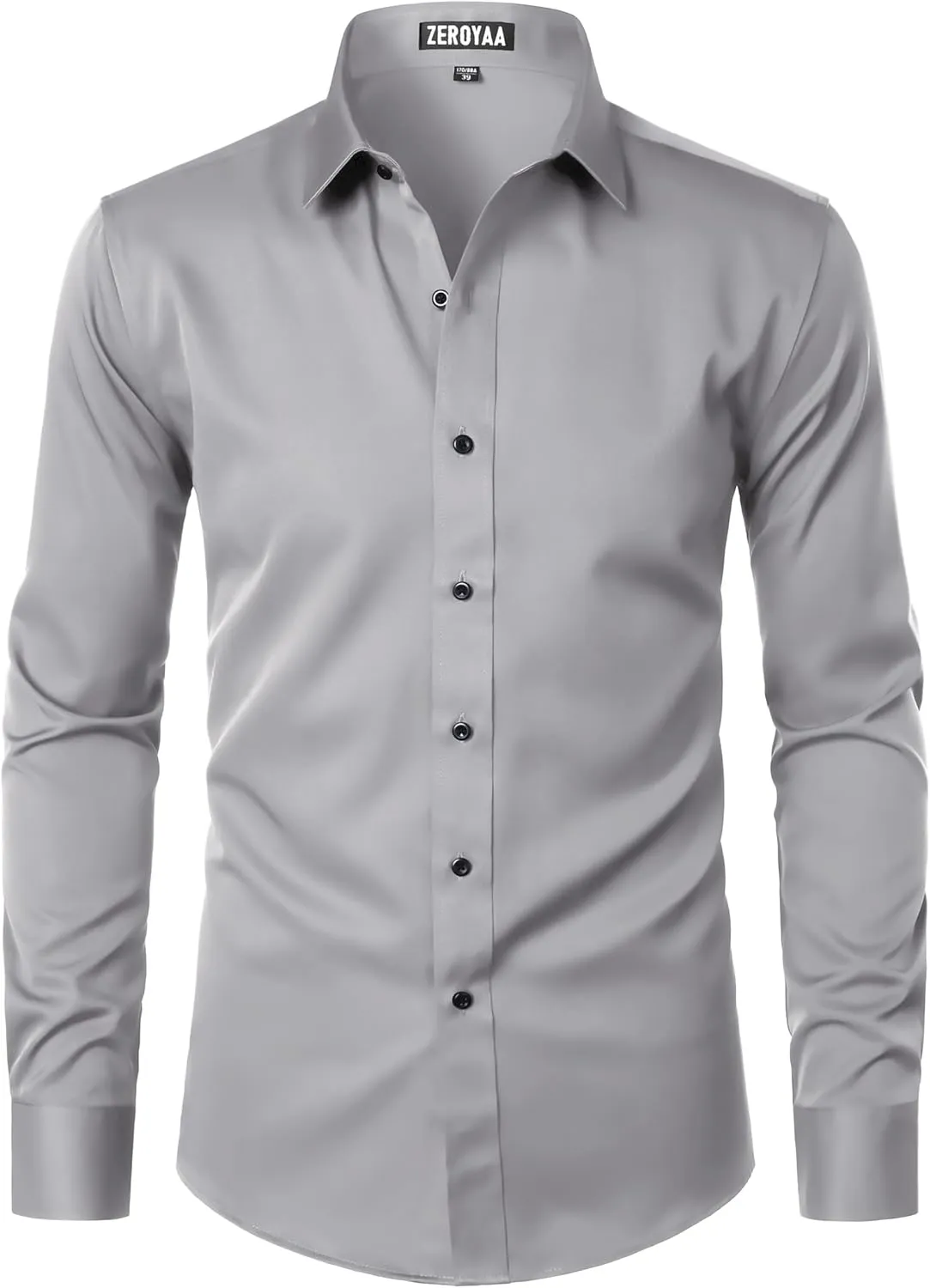 ZEROYAA Men's Long Sleeve Dress Shirt Modern Slim Fit Wrinkle-Free Casual Business Button Up Shirts