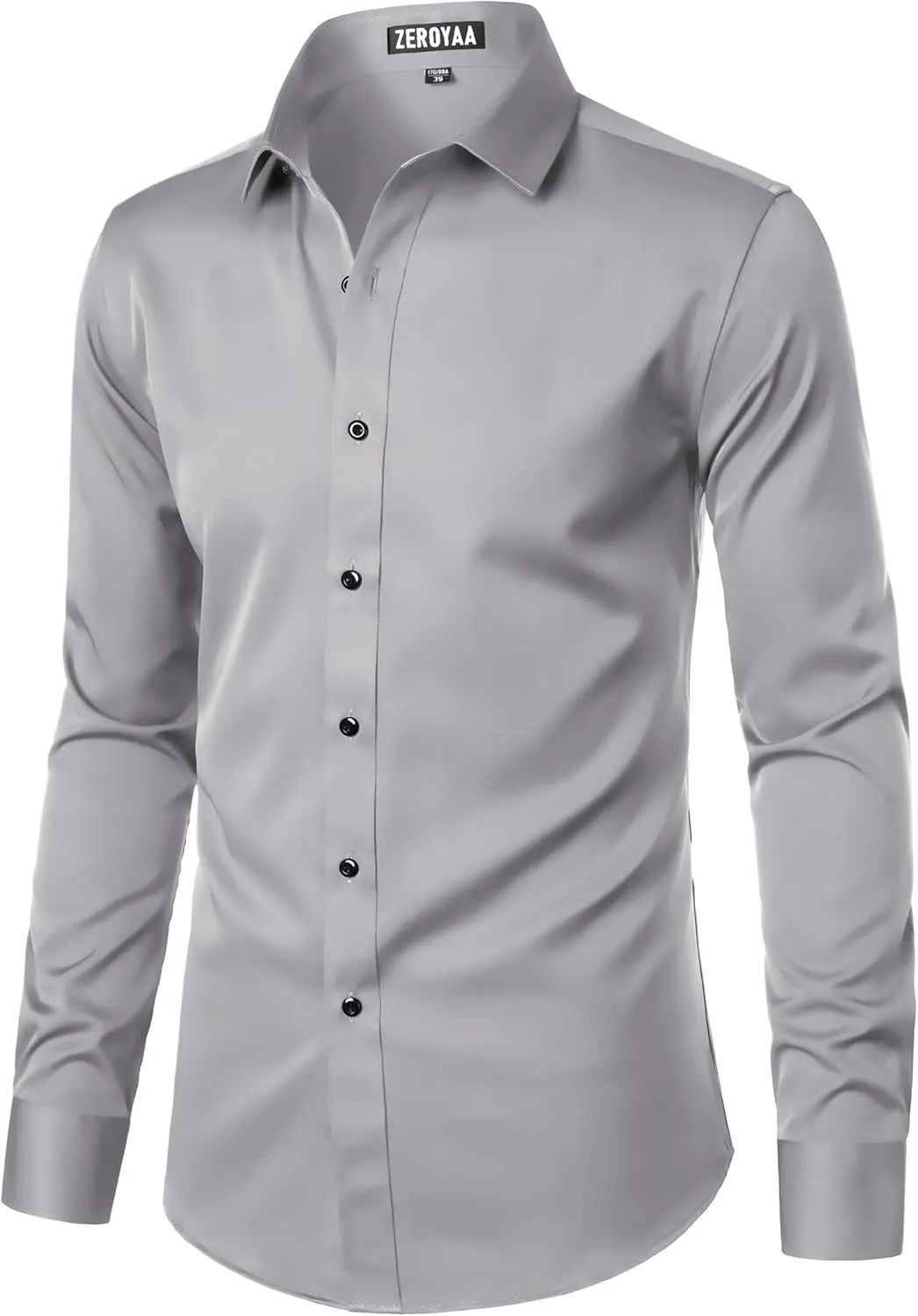 ZEROYAA Men's Long Sleeve Dress Shirt Modern Slim Fit Wrinkle-Free Casual Business Button Up Shirts
