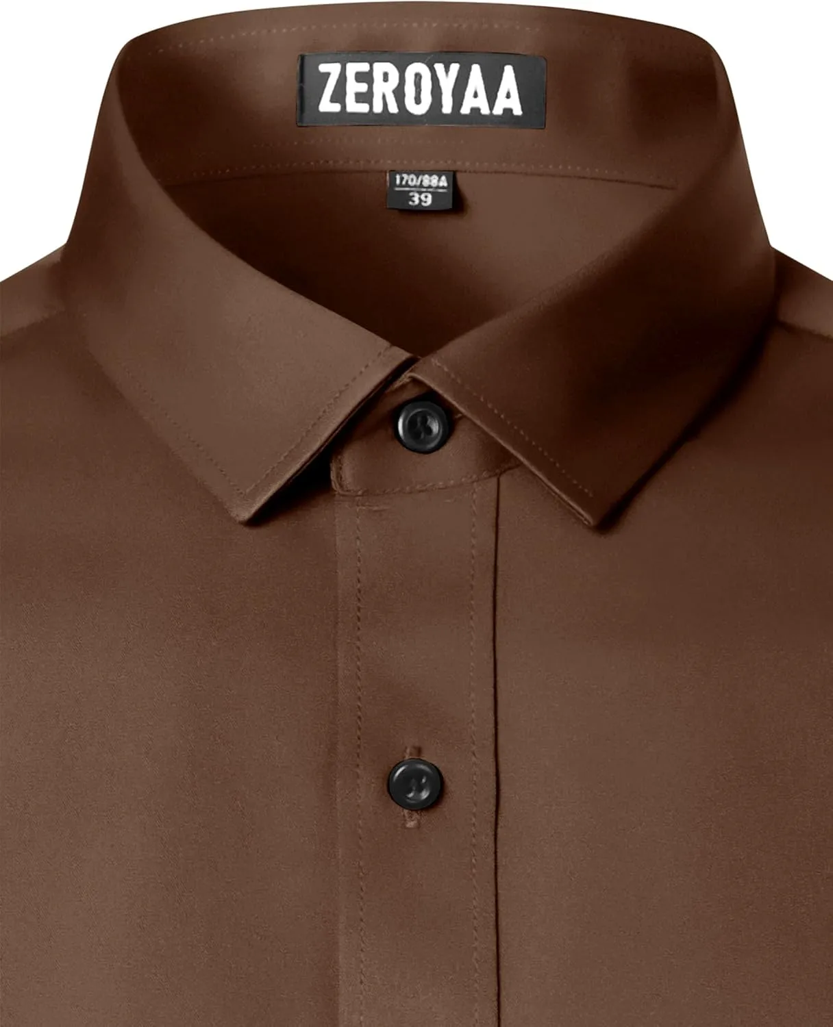 ZEROYAA Men's Long Sleeve Dress Shirt Modern Slim Fit Wrinkle-Free Casual Business Button Up Shirts