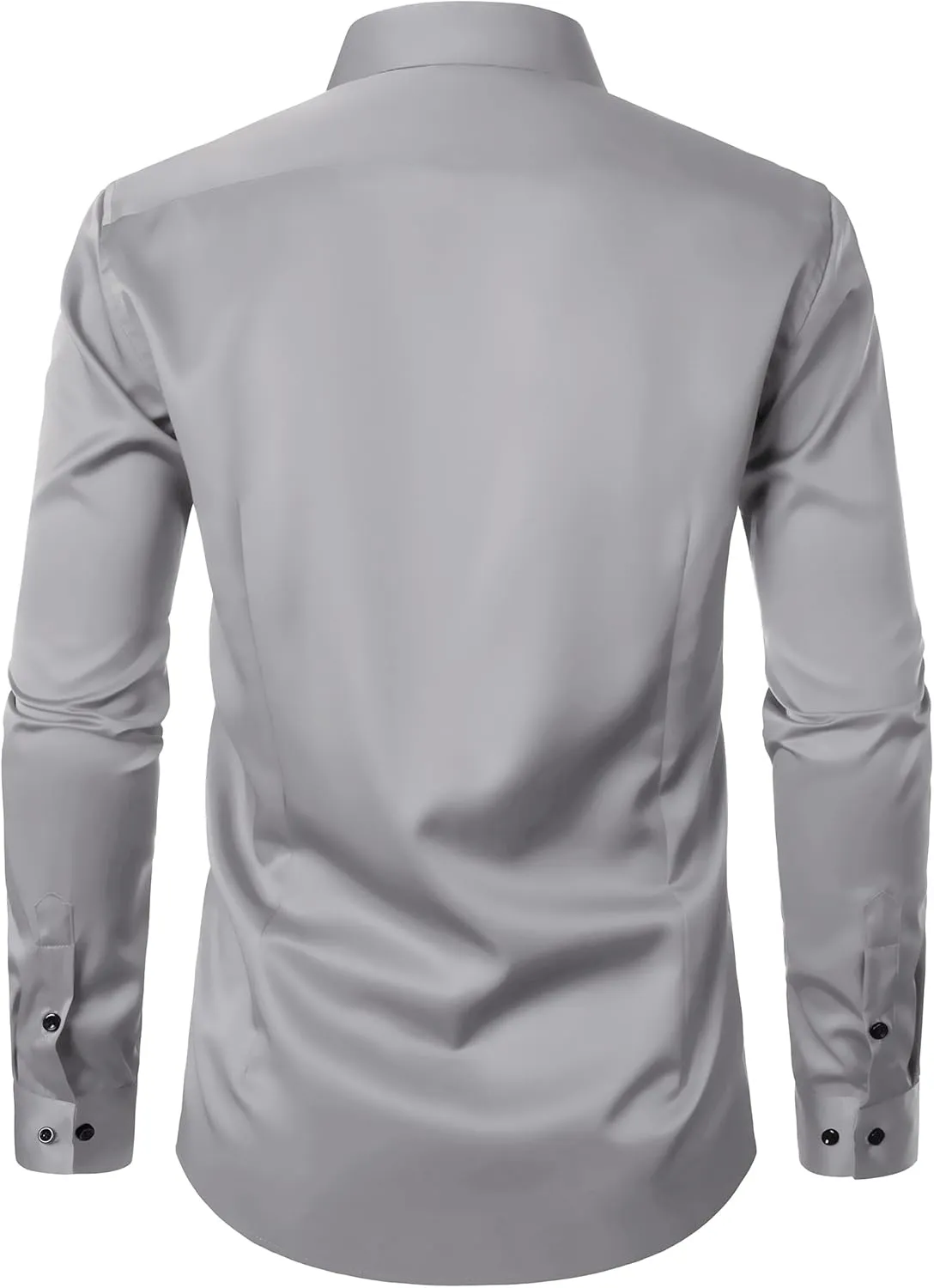 ZEROYAA Men's Long Sleeve Dress Shirt Modern Slim Fit Wrinkle-Free Casual Business Button Up Shirts