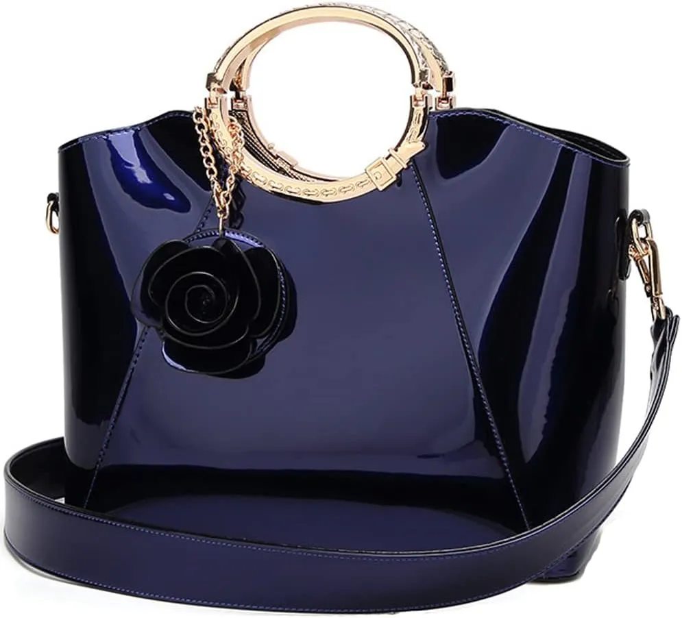 ZiMing Patent Leather Handbags for Women Top Handle Tote Bags Stylish Satchel Handbag Evening Bag Purses Ladies Shoulder Bags