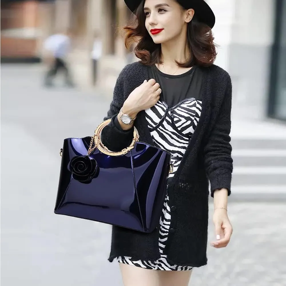 ZiMing Patent Leather Handbags for Women Top Handle Tote Bags Stylish Satchel Handbag Evening Bag Purses Ladies Shoulder Bags